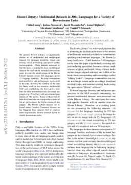 Bloom Library: Multimodal Datasets in 300+ Languages for a Variety of
  Downstream Tasks