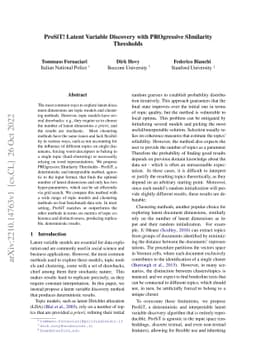 ProSiT! Latent Variable Discovery with PROgressive SImilarity Thresholds