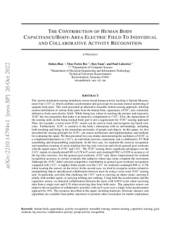 The Contribution of Human Body Capacitance/Body-Area Electric Field To
  Individual and Collaborative Activity Recognition