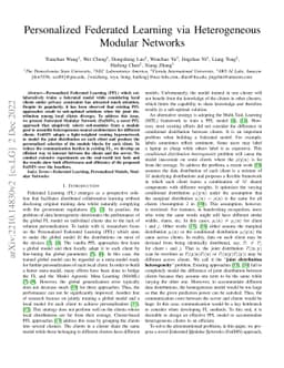 Personalized Federated Learning via Heterogeneous Modular Networks