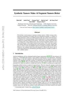 Synthetic Tumors Make AI Segment Tumors Better