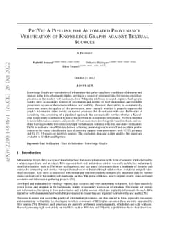 ProVe: A Pipeline for Automated Provenance Verification of Knowledge
  Graphs against Textual Sources