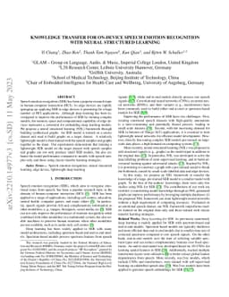 Knowledge Transfer For On-Device Speech Emotion Recognition with Neural
  Structured Learning