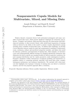 Nonparametric Copula Models for Multivariate, Mixed, and Missing Data