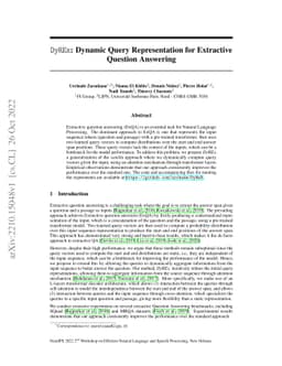 DyREx: Dynamic Query Representation for Extractive Question Answering