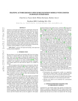 Training Autoregressive Speech Recognition Models with Limited in-domain
  Supervision