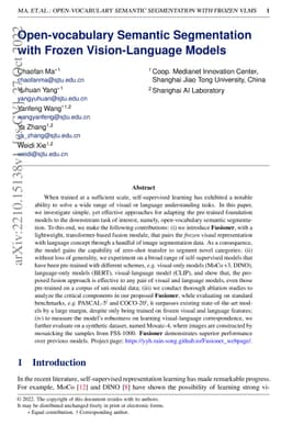 Open-vocabulary Semantic Segmentation with Frozen Vision-Language Models