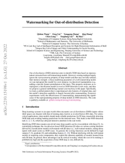 Watermarking for Out-of-distribution Detection