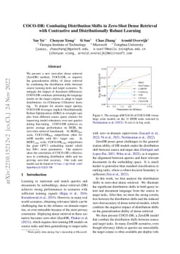 COCO-DR: Combating Distribution Shifts in Zero-Shot Dense Retrieval with
  Contrastive and Distributionally Robust Learning