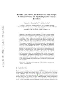 End-to-End Pareto Set Prediction with Graph Neural Networks for
  Multi-objective Facility Location