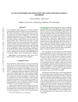 On Out-of-Distribution Detection for Audio with Deep Nearest Neighbors