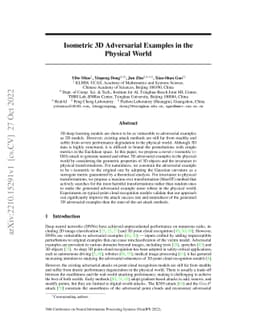 Isometric 3D Adversarial Examples in the Physical World