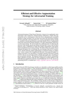 Efficient and Effective Augmentation Strategy for Adversarial Training