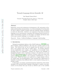 Towards Language-driven Scientific AI