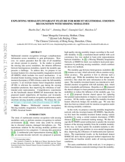 Exploiting modality-invariant feature for robust multimodal emotion
  recognition with missing modalities