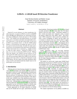 Li3DeTr: A LiDAR based 3D Detection Transformer