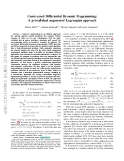 Constrained Differential Dynamic Programming: A primal-dual augmented
  Lagrangian approach