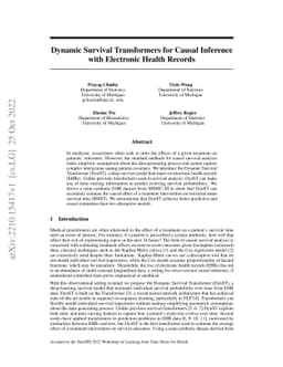 Dynamic Survival Transformers for Causal Inference with Electronic
  Health Records