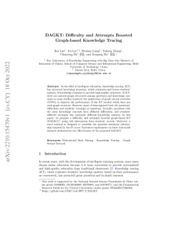 DAGKT: Difficulty and Attempts Boosted Graph-based Knowledge Tracing