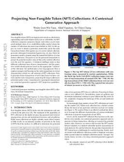 Projecting Non-Fungible Token (NFT) Collections: A Contextual Generative
  Approach