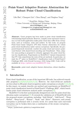 Point-Voxel Adaptive Feature Abstraction for Robust Point Cloud
  Classification