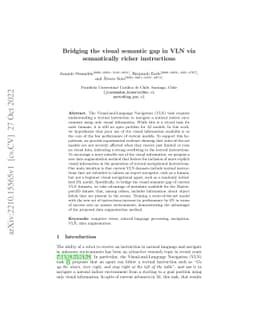 Bridging the visual gap in VLN via semantically richer instructions