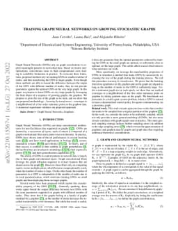 Training Graph Neural Networks on Growing Stochastic Graphs