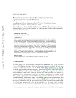 Automatic extraction of materials and properties from superconductors
  scientific literature