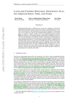 Language Control Diffusion: Efficiently Scaling through Space, Time, and
  Tasks