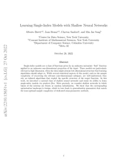 Learning Single-Index Models with Shallow Neural Networks