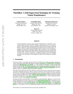 PatchRot: A Self-Supervised Technique for Training Vision Transformers