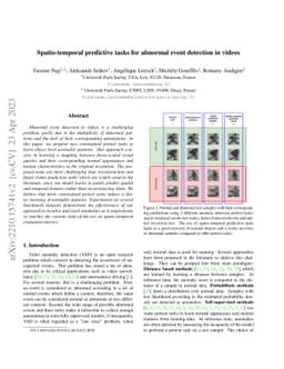 Spatio-temporal predictive tasks for abnormal event detection in videos