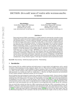DICTION: DynamIC robusT whIte bOx watermarkiNg scheme