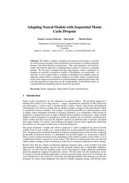 Adapting Neural Models with Sequential Monte Carlo Dropout