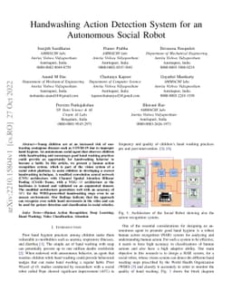 Handwashing Action Detection System for an Autonomous Social Robot