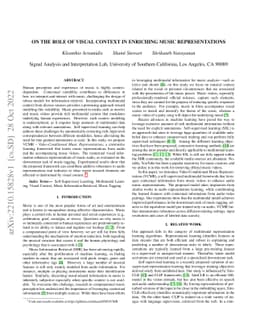 On the Role of Visual Context in Enriching Music Representations