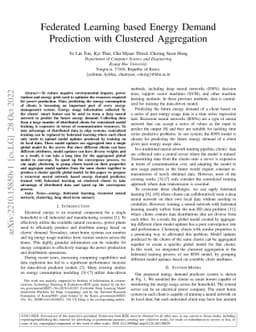 Federated Learning based Energy Demand Prediction with Clustered
  Aggregation