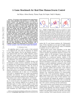 A Game Benchmark for Real-Time Human-Swarm Control