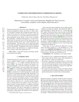 Completely Heterogeneous Federated Learning