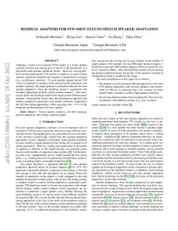 Residual Adapters for Few-Shot Text-to-Speech Speaker Adaptation