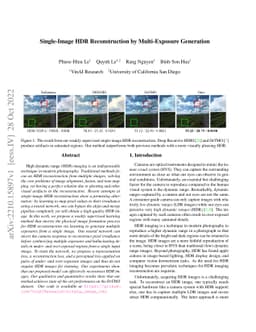 Single-Image HDR Reconstruction by Multi-Exposure Generation