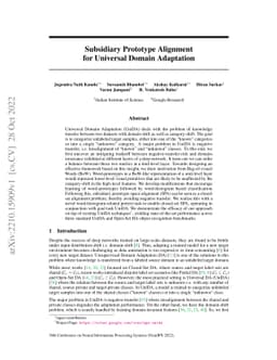 Subsidiary Prototype Alignment for Universal Domain Adaptation