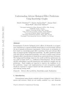 Understanding Adverse Biological Effect Predictions Using Knowledge
  Graphs