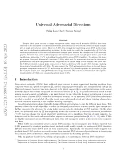 Universal Adversarial Directions