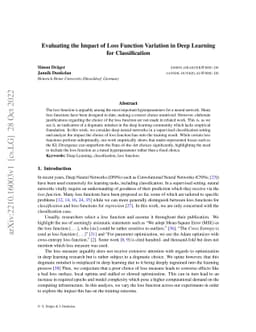 Evaluating the Impact of Loss Function Variation in Deep Learning for
  Classification