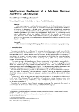 UzbekStemmer: Development of a Rule-Based Stemming Algorithm for Uzbek
  Language