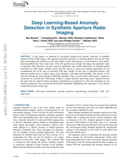Deep Learning-Based Anomaly Detection in Synthetic Aperture Radar
  Imaging