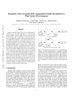 Rawgment: Noise-Accounted RAW Augmentation Enables Recognition in a Wide
  Variety of Environments