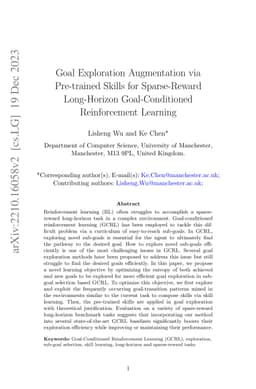 Goal Exploration Augmentation via Pre-trained Skills for Sparse-Reward
  Long-Horizon Goal-Conditioned Reinforcement Learning