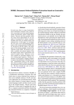 DORE: Document Ordered Relation Extraction based on Generative Framework